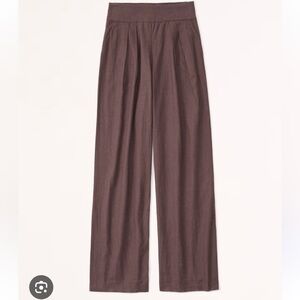 Abercrombie & Fitch Wide Leg Linen Pants